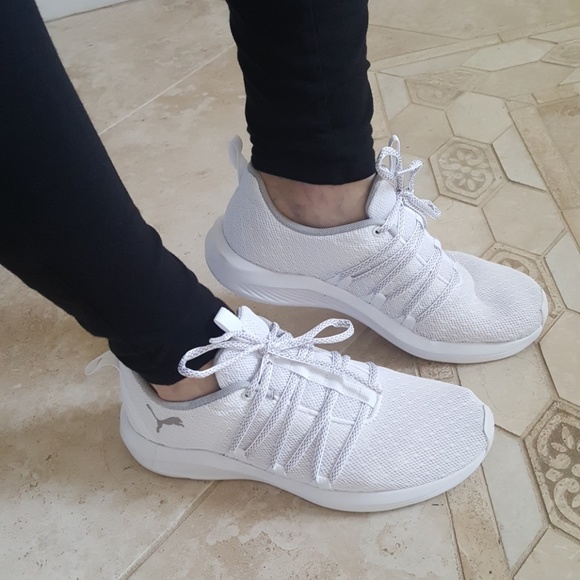 puma white sneakers soft foam